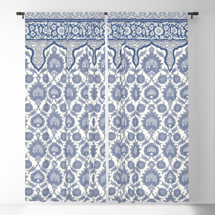 Antique Moorish Tile Pattern 6 Blackout, Moorish Tile Curtain