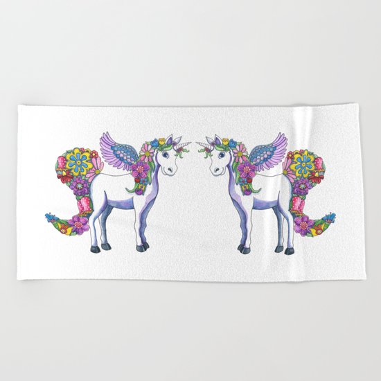 Madeline the Magic Unicorn Beach Towel