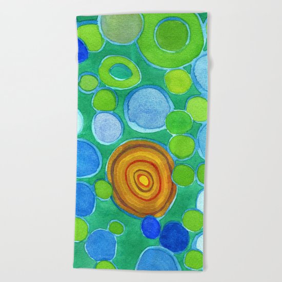 Stones under Water Beach Towel