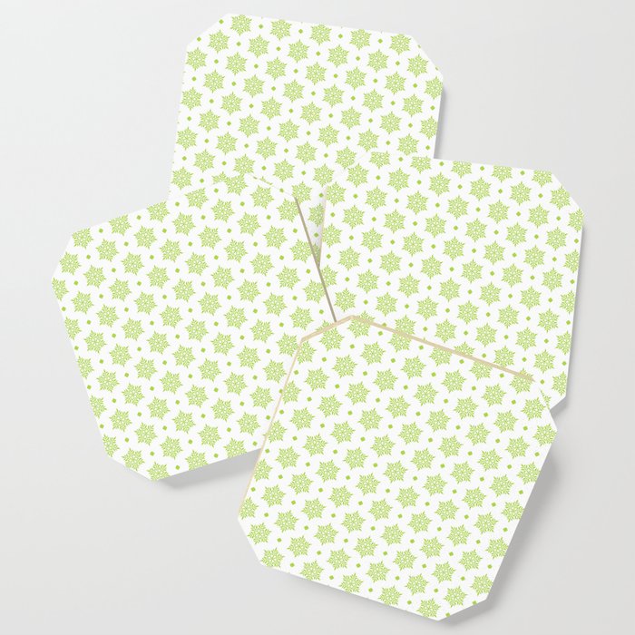 Green Snowflakes pattern Coaster