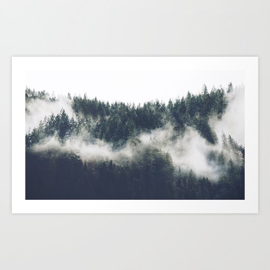 Abstract Forest Fog Art Print