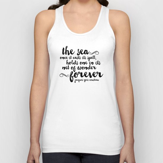The Sea - Quote from Jacques Cousteau Unisex Tank Top