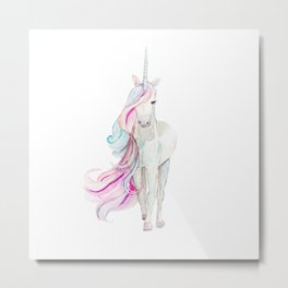 Watercolor Unicorn Metal Print