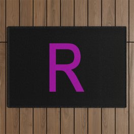 LETTER R (PURPLE-BLACK) Outdoor Rug