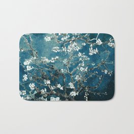 Van Gogh Almond Blossoms : Dark Teal Bath Mat