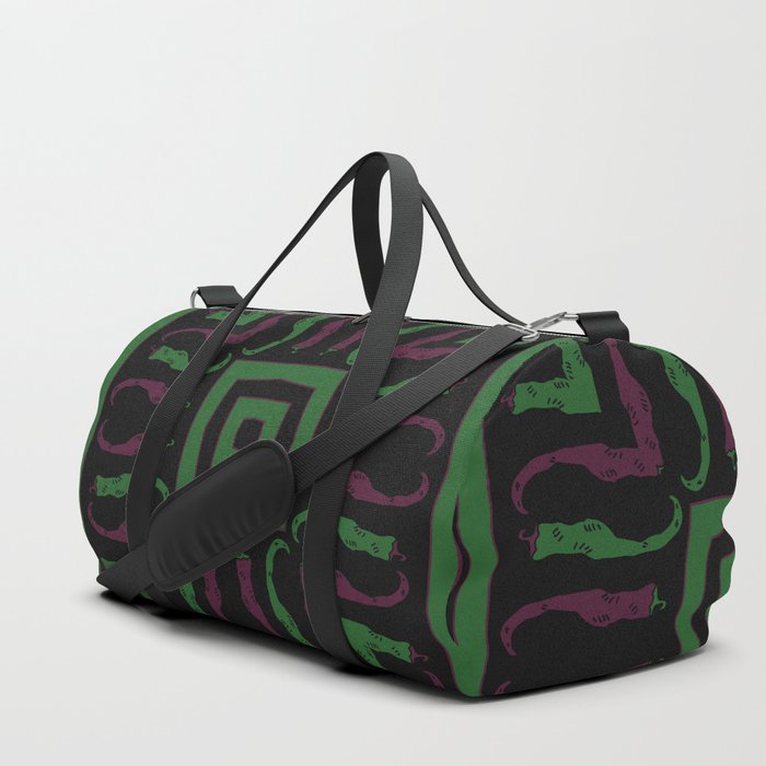 Circular pattern with hot peppers. Hand drawn. Duffle Bag