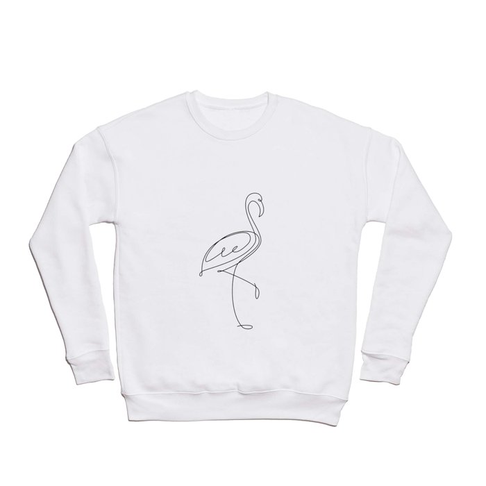 Flamingo bird one line drawing. Minimalist line art Crewneck Sweatshirt