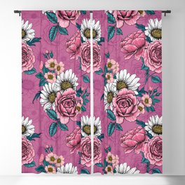 Summer bouquets - pink roses, daisies and wild roses 2 Blackout Curtain