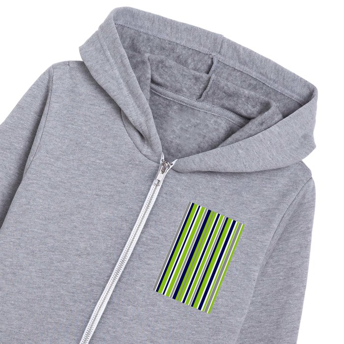 Lime Green Bright Navy Blue Gray and White Vertical Stripes