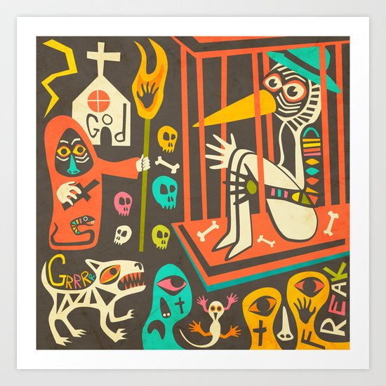 The Trials of Mr Feathers Art Print