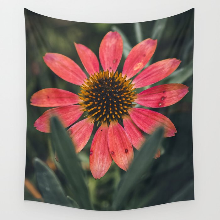 Red Coneflower Wall Tapestry