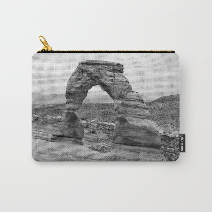 Arch of Ages - Delicate Arch in Arches National Park near Moab Utah in Black and White Carry-All Pouch