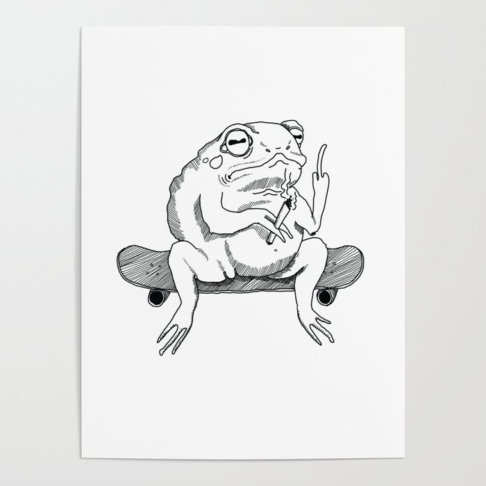 Skater Frog Poster