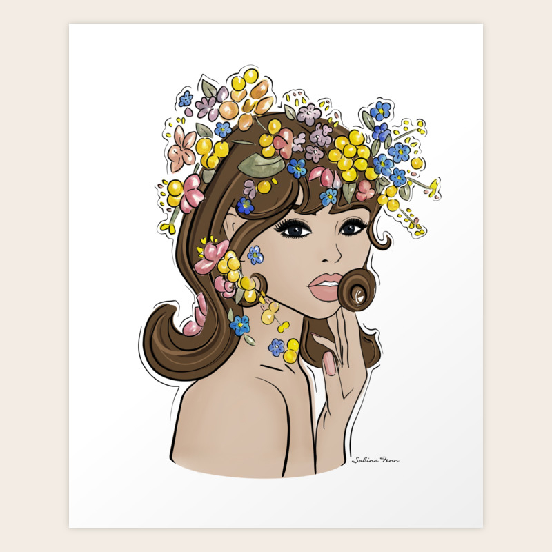 Jean Shrimpton Vogue 1965 Art Print By Sabina Fenn Illustration Society6