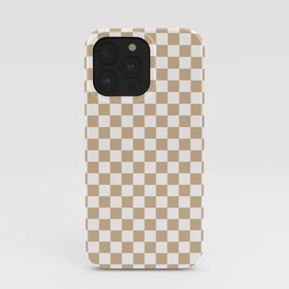 White and Tan Brown Checkerboard iPhone Case