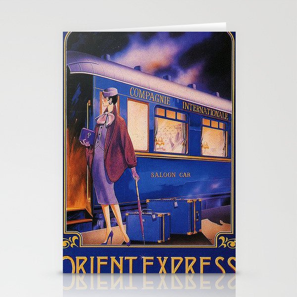 Vintage Orient Express Steam Engine Train Travel Poster Stationery Cards