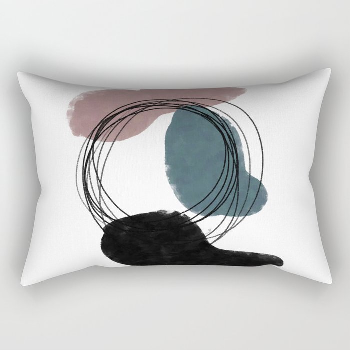 Alena 3 - Minimal Contemporary Abstract Painting Rectangular Pillow