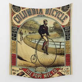 Columbia Bicycle Vintage Illustration Boston Wall Tapestry