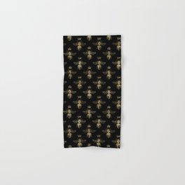 Black & Gold Queen Bee Pattern Hand & Bath Towel