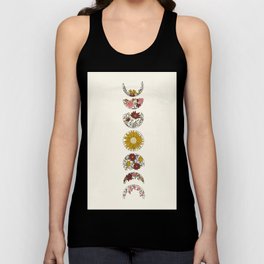 Floral Phases of the Moon Unisex Tanktop