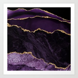 Purple and Gold Agate Art Print
