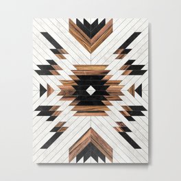 Urban Tribal Pattern No.5 - Aztec - Concrete and Wood Metal Print