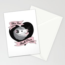 Wise Possum - This Too Shall Poss Cute Opossum Anxiety  Stationery Cards