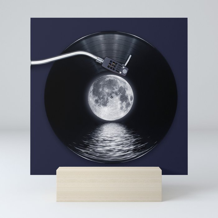 Vinyl moon Mini Art Print