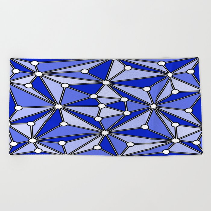 Abstract geometric pattern - blue. Beach Towel