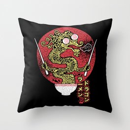 ramen dragon Throw Pillow