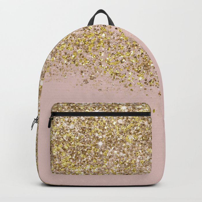 Pink and Gold Glitter Backpack