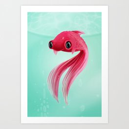 Little Fish Coy Koi Art Print