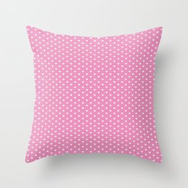 Small White Heart pattern On Hot Pink Background Throw Pillow