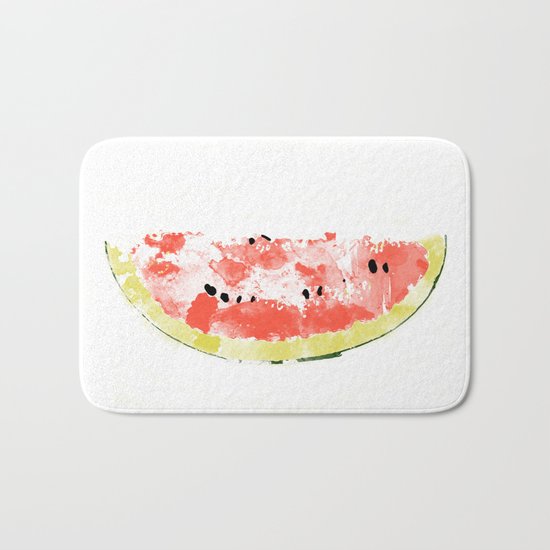 Watermelon Watercolor Bath Mat