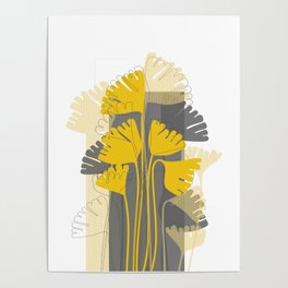 Yellow Ginkgo Biloba Leaves Poster