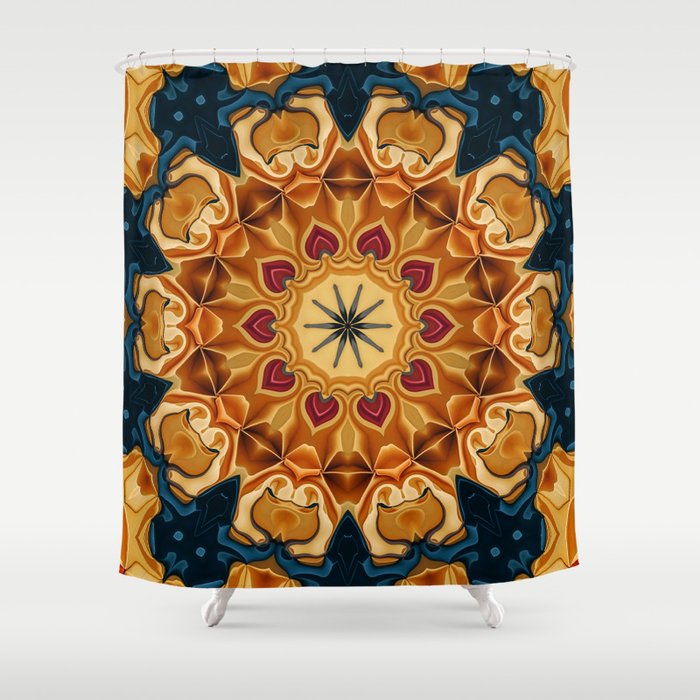 Digitally Painted Mandala Shower Curtain
