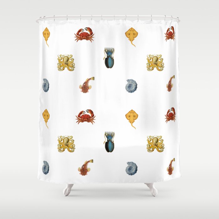 Fish Collage Shower Curtain