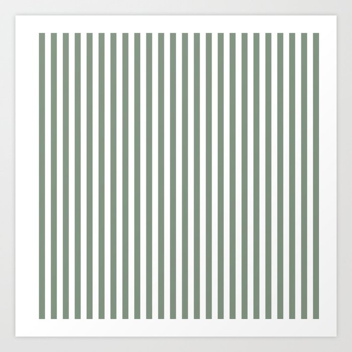 Sage Green Stripes Art Print