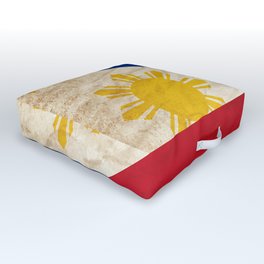 PHILIPPINES FLAG OLD WEATHERED VINTAGE FLAG PHILIPPINESCOLORS OF PHILIPPINES PRIDE TO BE PHILIPPINES CRUMPLED PHILIPPINES FLAG OLD LOOKING PHILIPPINES FLAG Outdoor Floor Cushion
