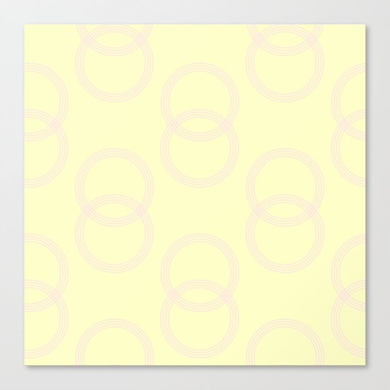 Simply Infinity Link Pink Flamingo on Pale Yellow Canvas Print