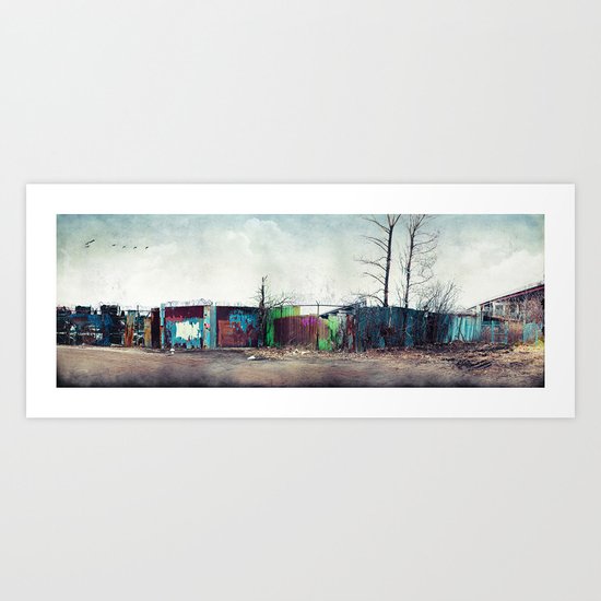 Junkyard Fence Art Print