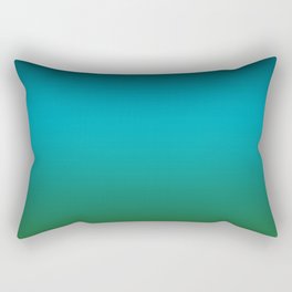 Deep aqua to Green Ombre design Rectangular Pillow