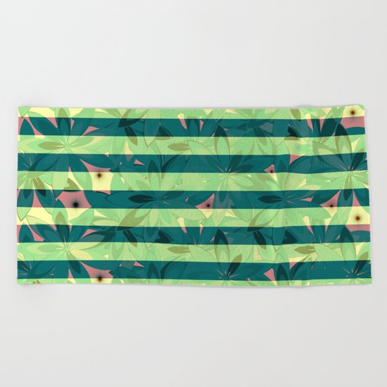 Vegetation-stripes Beach Towel