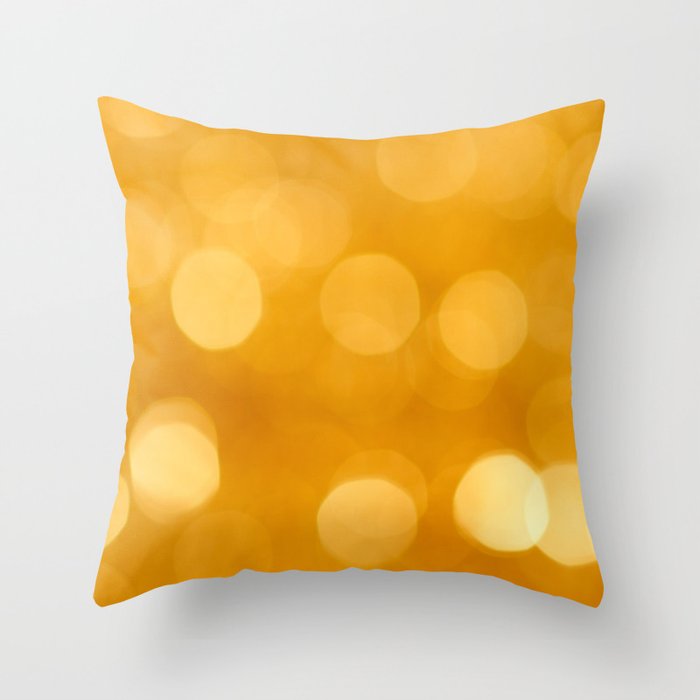 Blurred Golden Yellow Pattern  Throw Pillow