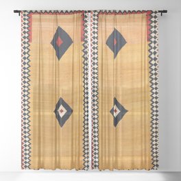 Qashqa’i Fars Southwest Persian Kilim Print Sheer Curtain