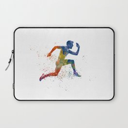 Athlete runner in watercolor Laptop Sleeve