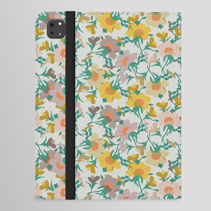 orange green yellow harvest florals evening primrose flower meaning youth and renewal  iPad Folio Case