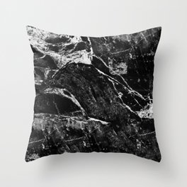 Marble Black Throw Pillow
