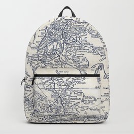 1938 Vintage Map of Washington State Backpack | Vintagemap, Yakima, Everett, Seattle, America, Spokane, Tacoma, Usa, Pugetsound, Bellingham 
