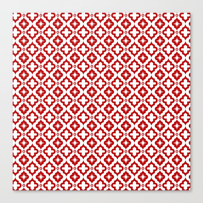 Red Ornamental Arabic Pattern Canvas Print